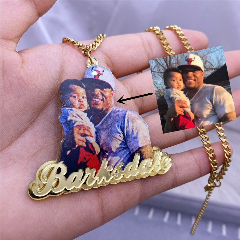 Personalized Photo Necklace - Color