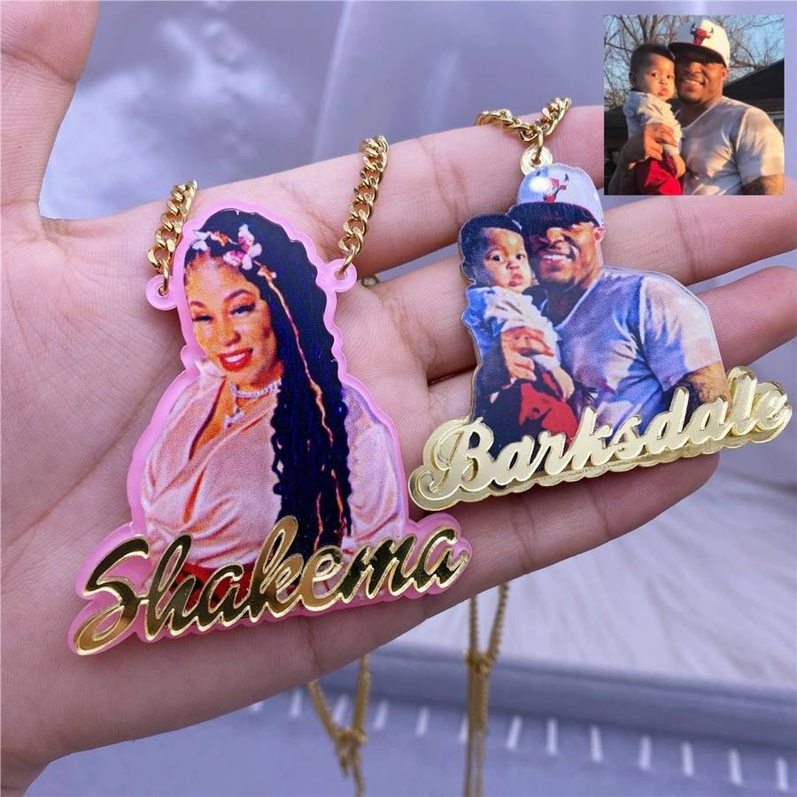 Personalized Photo Necklace - Color